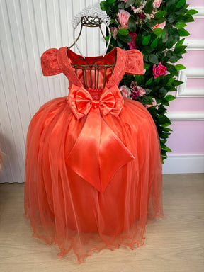 Vestido Enjoy Longo Laura Peito Rendado Terracota - Leveza e Elegância para Meninas | Bebeloo Kids
