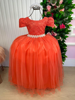 Vestido Enjoy Longo Laura Peito Rendado Terracota - Leveza e Elegância para Meninas | Bebeloo Kids