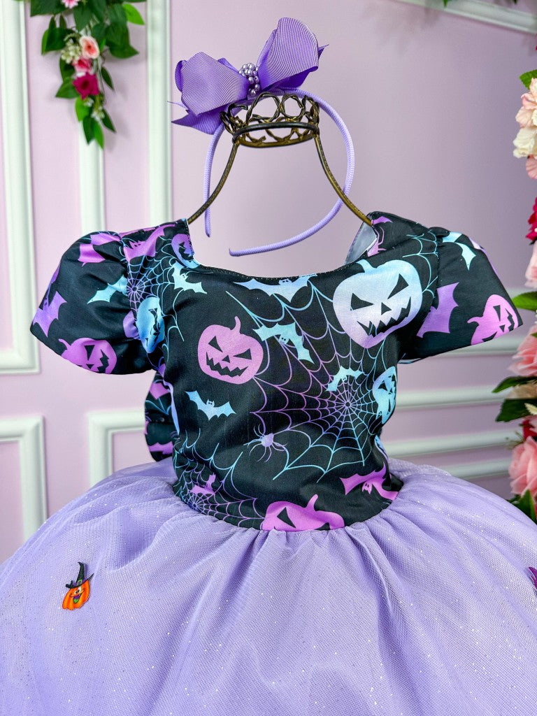 Vestido Fantasia Tematicos Kids Halloween Saia Lilas - Leveza e Elegância para Meninas | Bebeloo Kids