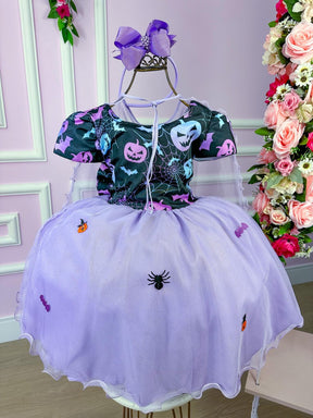 Vestido Fantasia Tematicos Kids Halloween Saia Lilas - Leveza e Elegância para Meninas | Bebeloo Kids