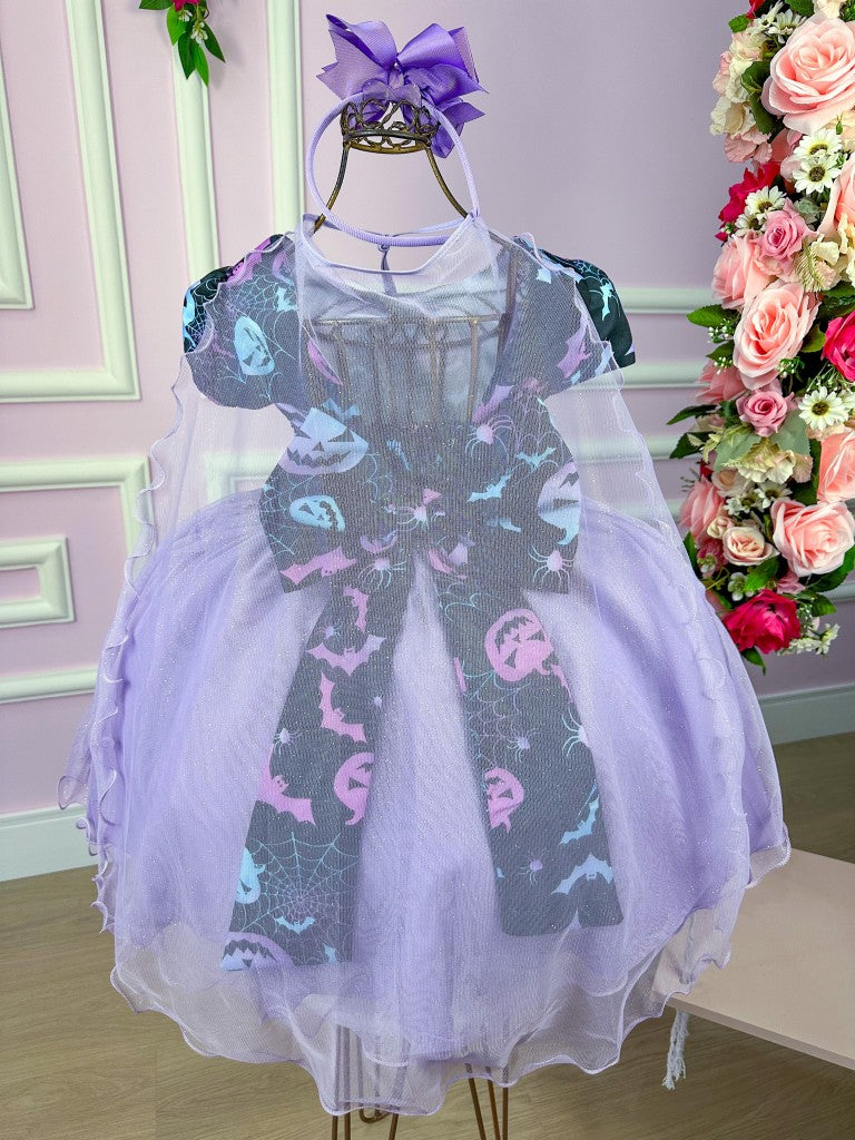Vestido Fantasia Tematicos Kids Halloween Saia Lilas - Leveza e Elegância para Meninas | Bebeloo Kids