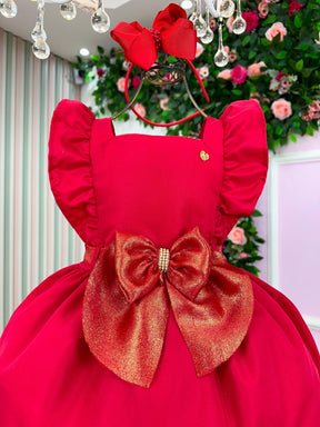 Vestido Blogueirinha Natali Vermelho - Natal - Leveza e Elegância para Meninas | Bebeloo Kids