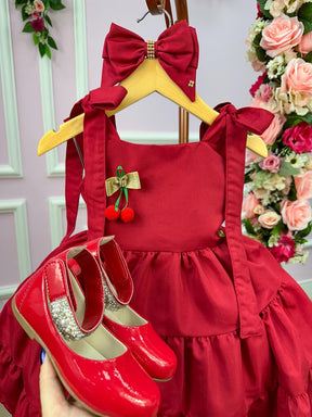 Vestido Blogueirinha Vermelho Cerejinha - Leveza e Elegância para Meninas | Bebeloo Kids
