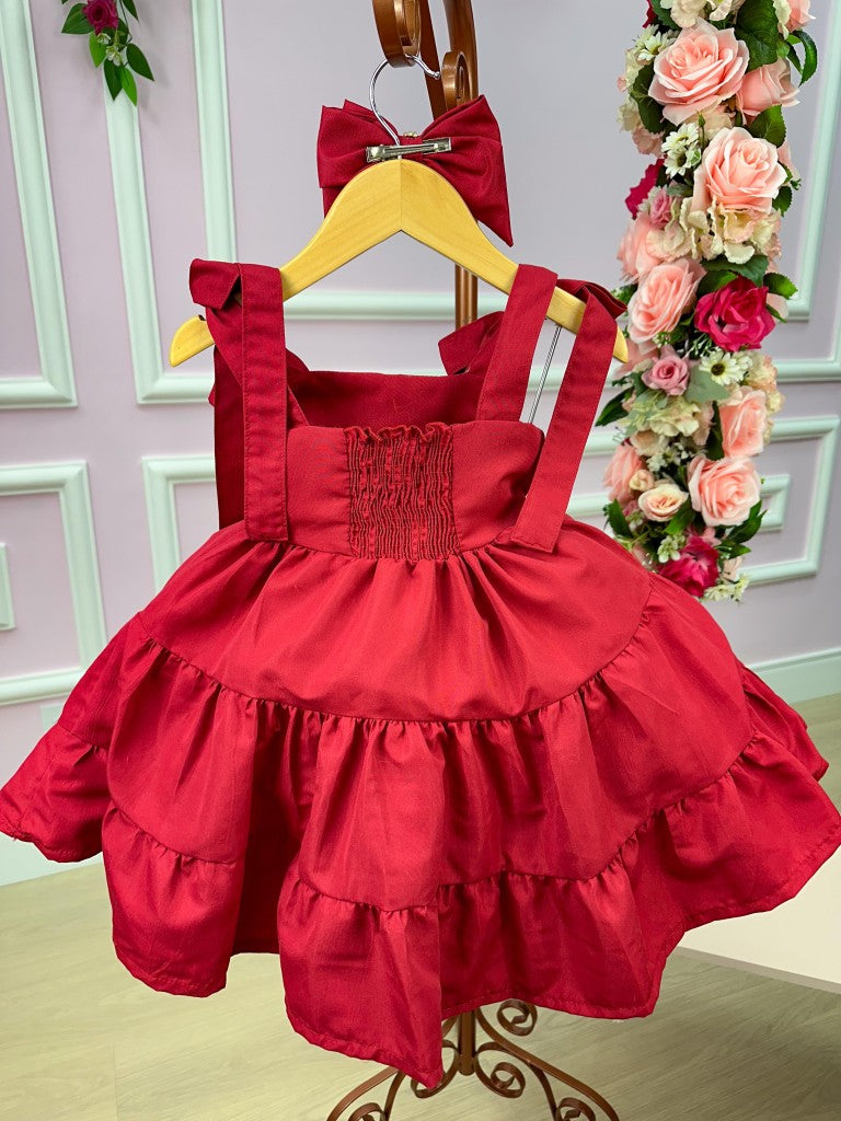 Vestido Blogueirinha Vermelho Cerejinha - Leveza e Elegância para Meninas | Bebeloo Kids