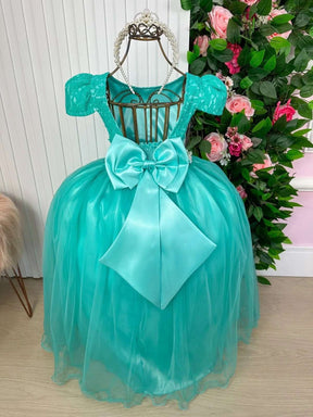 Vestido Enjoy Longo Laura Peito rendado Verde Tifanny - Leveza e Elegância para Meninas | Bebeloo Kids