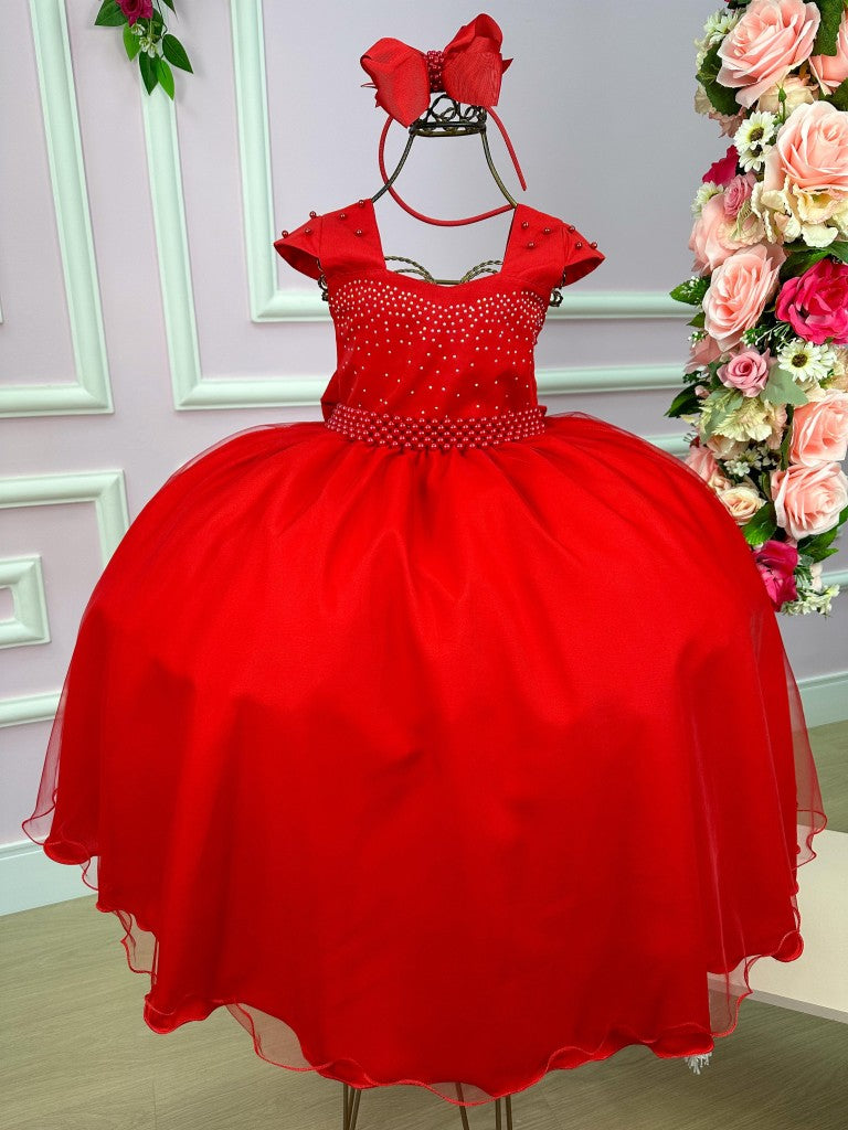 Vestido Giovanella/Giovanela Longo Valentina Vermelho - Leveza e Elegância para Meninas | Bebeloo Kids
