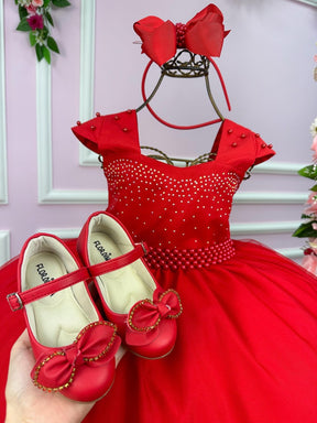Vestido Giovanella/Giovanela Longo Valentina Vermelho - Leveza e Elegância para Meninas | Bebeloo Kids