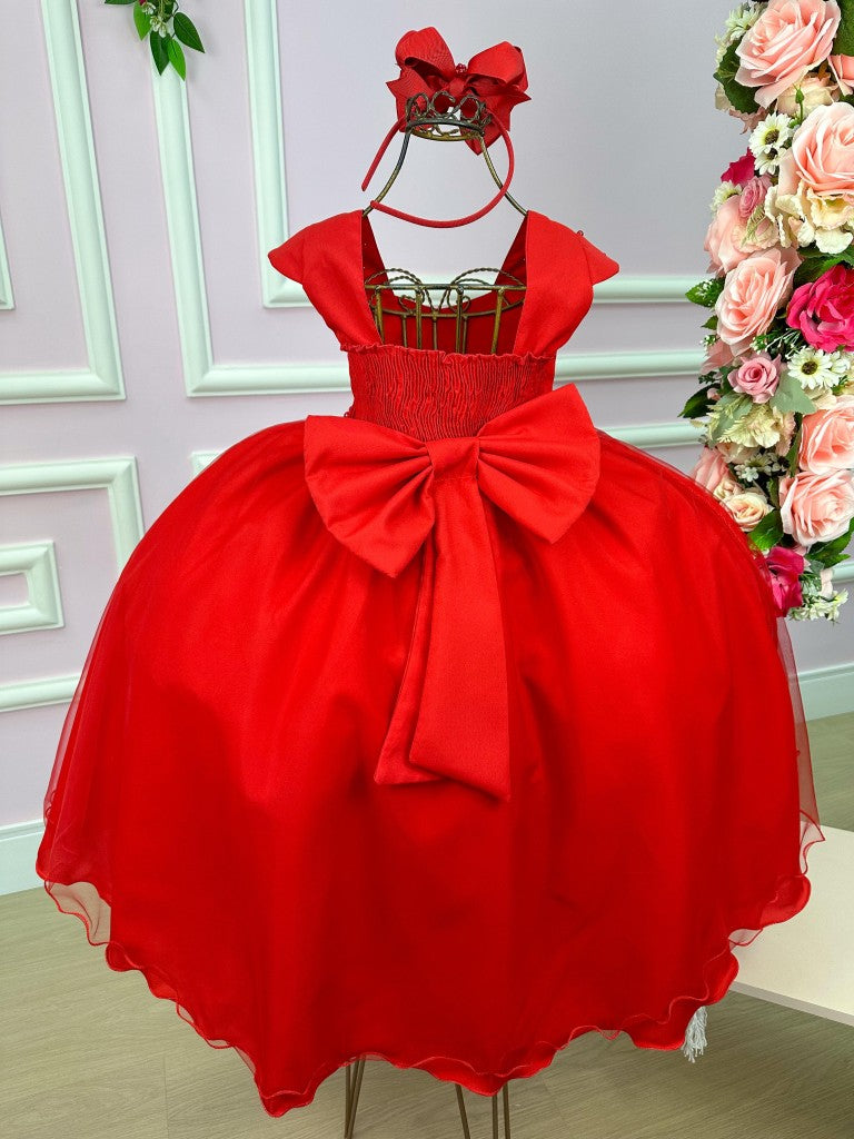 Vestido Giovanella/Giovanela Longo Valentina Vermelho - Leveza e Elegância para Meninas | Bebeloo Kids