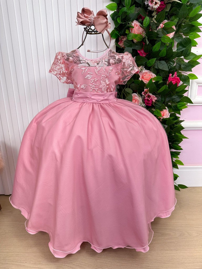 Vestido Giovanella/Giovanela Mariza Longo Rose - Leveza e Elegância para Meninas | Bebeloo Kids