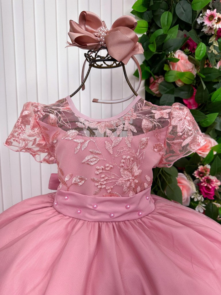 Vestido Giovanella/Giovanela Mariza Longo Rose - Leveza e Elegância para Meninas | Bebeloo Kids