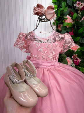 Vestido Giovanella/Giovanela Mariza Longo Rose - Leveza e Elegância para Meninas | Bebeloo Kids