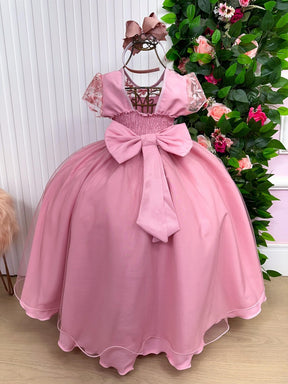 Vestido Giovanella/Giovanela Mariza Longo Rose - Leveza e Elegância para Meninas | Bebeloo Kids