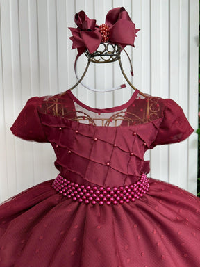 Vestido Giovanella/Giovanela Sonia Longo Marsala - Leveza e Elegância para Meninas | Bebeloo Kids