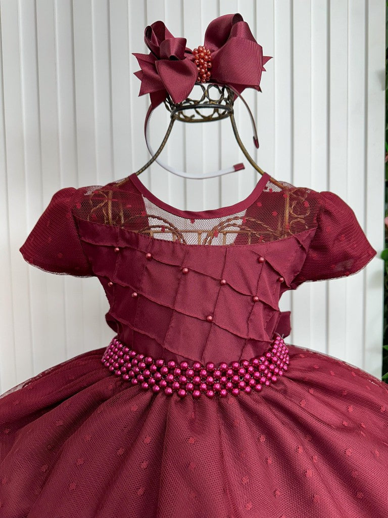 Vestido Giovanella/Giovanela Sonia Longo Marsala - Leveza e Elegância para Meninas | Bebeloo Kids