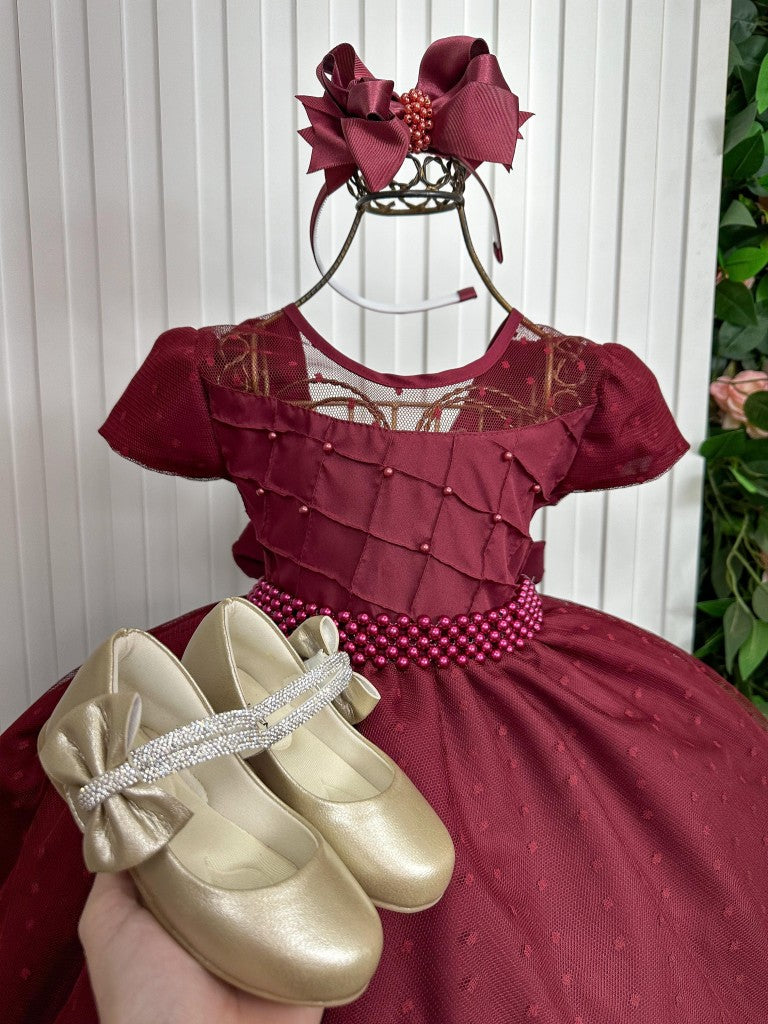 Vestido Giovanella/Giovanela Sonia Longo Marsala - Leveza e Elegância para Meninas | Bebeloo Kids