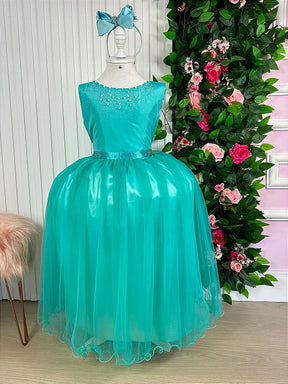 Vestido Enjoy Longo Regata Verde Tiffany - Leveza e Elegância para Meninas | Bebeloo Kids