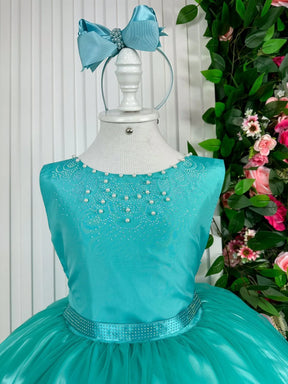 Vestido Enjoy Longo Regata Verde Tiffany - Leveza e Elegância para Meninas | Bebeloo Kids