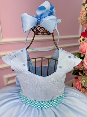 Vestido Giovanella/Giovanela Longo Valentina Azul Bebe - Leveza e Elegância para Meninas | Bebeloo Kids