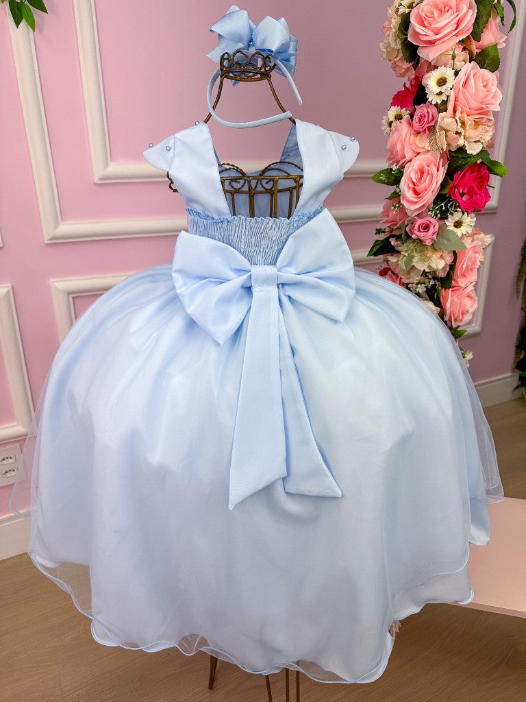 Vestido Giovanella/Giovanela Longo Valentina Azul Bebe - Leveza e Elegância para Meninas | Bebeloo Kids