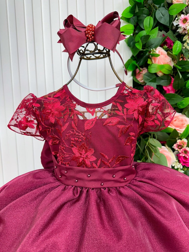 Vestido Giovanella/Giovanela Mariza Longo Marsala - Leveza e Elegância para Meninas | Bebeloo Kids
