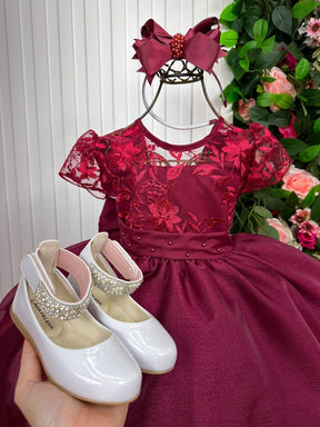 Vestido Giovanella/Giovanela Mariza Longo Marsala - Leveza e Elegância para Meninas | Bebeloo Kids