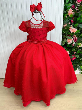 Vestido Giovanella/Giovanela Sonia Longo Vermelho - Leveza e Elegância para Meninas | Bebeloo Kids
