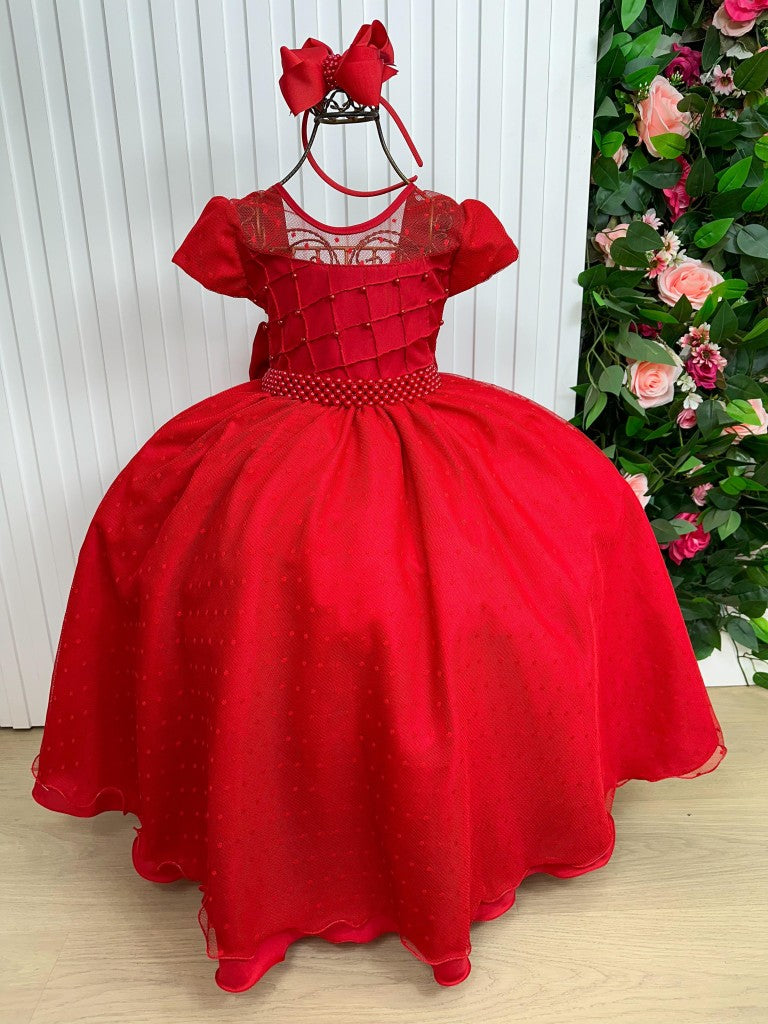 Vestido Giovanella/Giovanela Sonia Longo Vermelho - Leveza e Elegância para Meninas | Bebeloo Kids