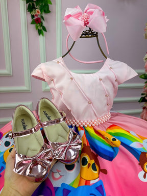 Vestido Infantil Temáticos da Gigi Peito Perolas Bolofofos - Bolo Fofos Rosa - Leveza e Elegância para Meninas | Bebeloo Kids