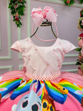 Vestido Infantil Temáticos da Gigi Peito Perolas Bolofofos - Bolo Fofos Rosa - Leveza e Elegância para Meninas | Bebeloo Kids