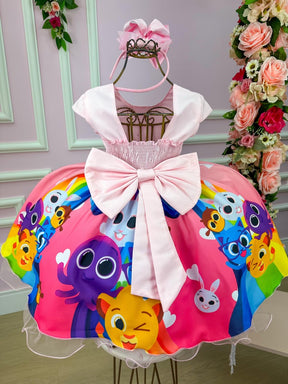 Vestido Infantil Temáticos da Gigi Peito Perolas Bolofofos - Bolo Fofos Rosa - Leveza e Elegância para Meninas | Bebeloo Kids