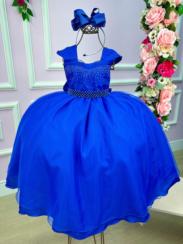 Vestido Giovanella/Giovanela Longo Valentina Azul Royal - Leveza e Elegância para Meninas | Bebeloo Kids