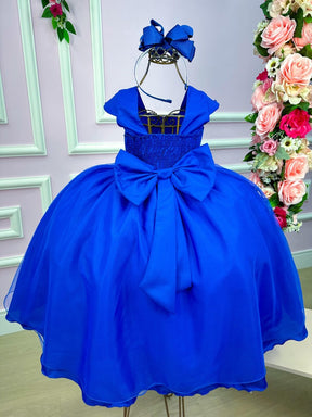 Vestido Giovanella/Giovanela Longo Valentina Azul Royal - Leveza e Elegância para Meninas | Bebeloo Kids