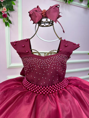 Vestido Giovanella/Giovanela Longo Valentina Marsala - Leveza e Elegância para Meninas | Bebeloo Kids