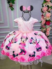 Vestido Infantil Temáticos da Gigi Minnie Minie Rosa - Leveza e Elegância para Meninas | Bebeloo Kids