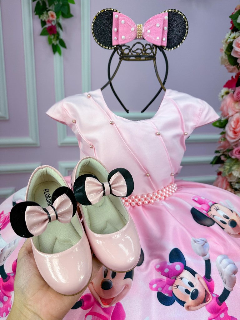 Vestido Infantil Temáticos da Gigi Minnie Minie Rosa - Leveza e Elegância para Meninas | Bebeloo Kids