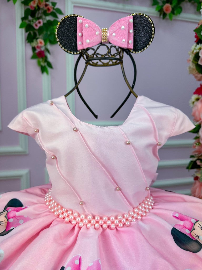 Vestido Infantil Temáticos da Gigi Minnie Minie Rosa - Leveza e Elegância para Meninas | Bebeloo Kids