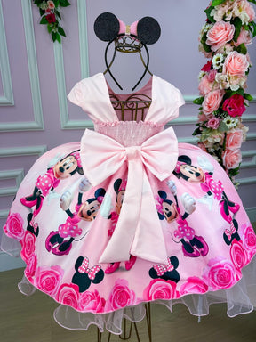 Vestido Infantil Temáticos da Gigi Minnie Minie Rosa - Leveza e Elegância para Meninas | Bebeloo Kids