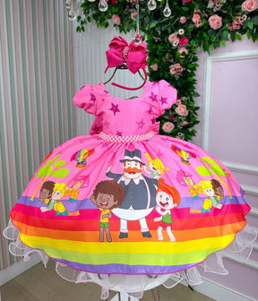 Vestido Infantil Temáticos da Gigi Mundo Bita Rosa - Leveza e Elegância para Meninas | Bebeloo Kids