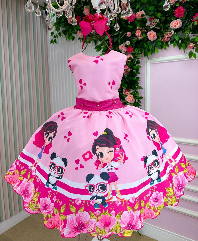 Vestido Infantil Temáticos Luxo Luluca Rosa - Leveza e Elegância para Meninas | Bebeloo Kids