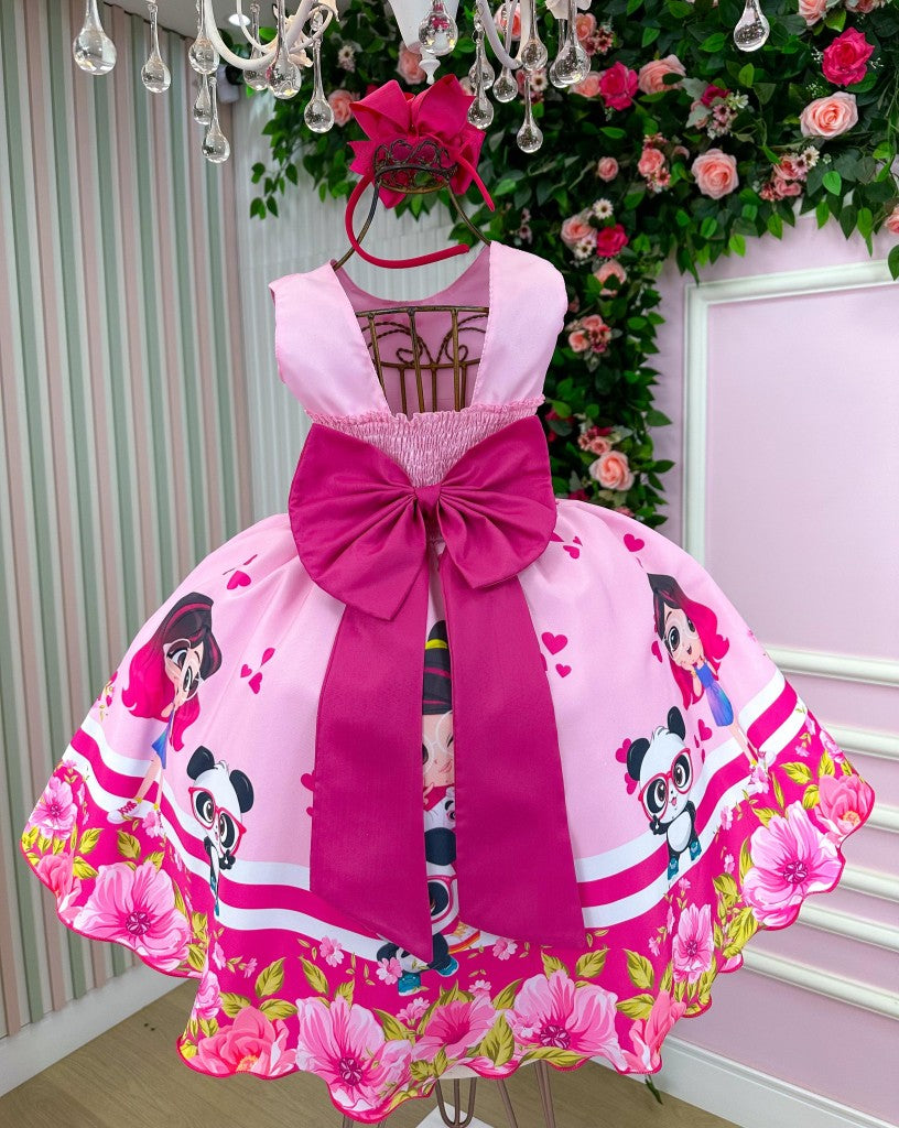 Vestido Infantil Temáticos Luxo Luluca Rosa - Leveza e Elegância para Meninas | Bebeloo Kids