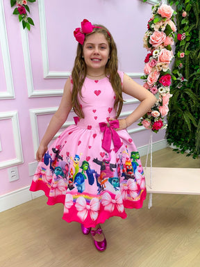 Vestido Infantil Temáticos Luxo Divertidamente Rosa - Leveza e Elegância para Meninas | Bebeloo Kids