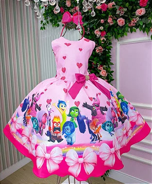 Vestido Infantil Temáticos Luxo Divertidamente Rosa - Leveza e Elegância para Meninas | Bebeloo Kids