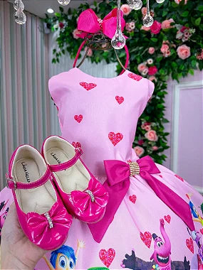 Vestido Infantil Temáticos Luxo Divertidamente Rosa - Leveza e Elegância para Meninas | Bebeloo Kids