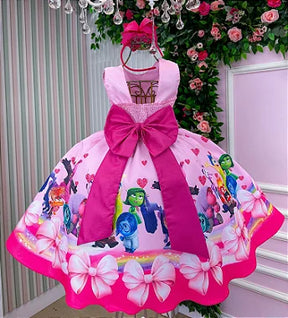 Vestido Infantil Temáticos Luxo Divertidamente Rosa - Leveza e Elegância para Meninas | Bebeloo Kids