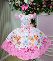 Vestido Infantil Temáticos Luxo Patrulha Canina Skye - Sky Everest - Leveza e Elegância para Meninas | Bebeloo Kids