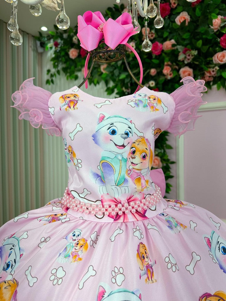 Vestido Infantil Temáticos Luxo Patrulha Canina Skye - Sky Everest - Leveza e Elegância para Meninas | Bebeloo Kids