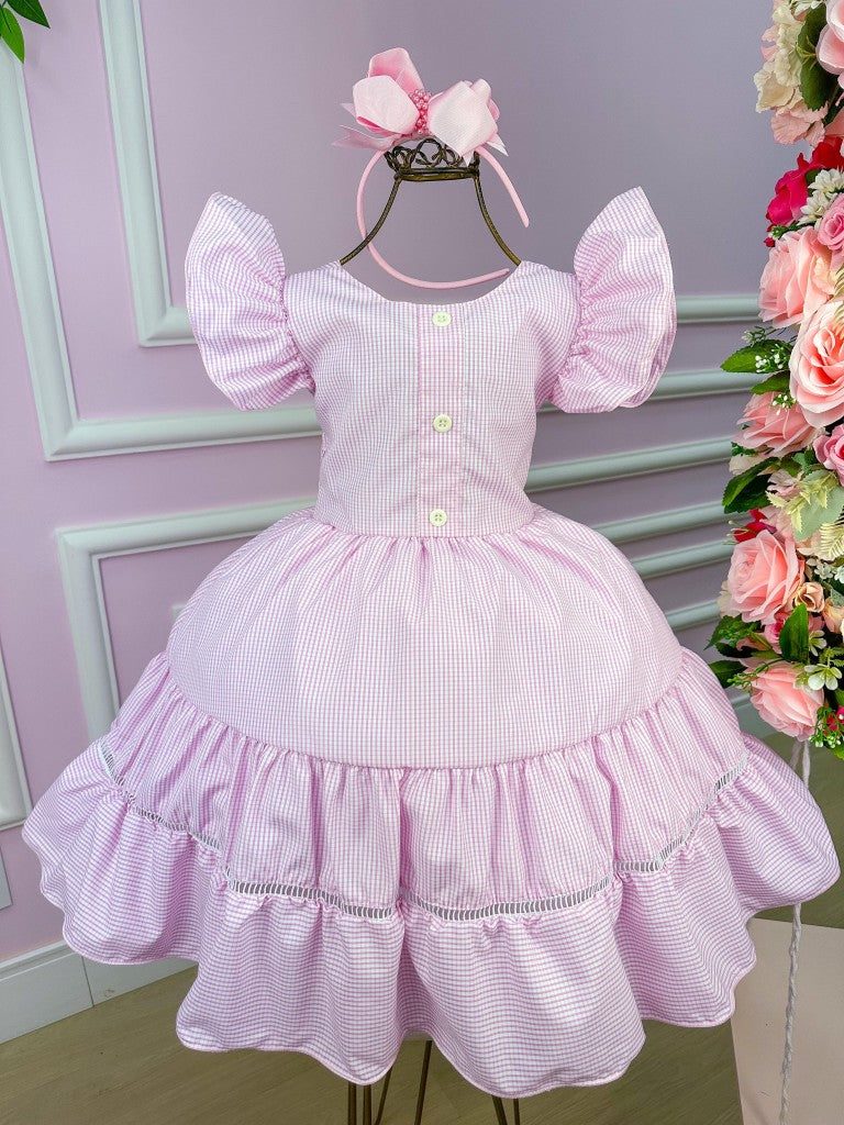 Vestido Junino Banana Club Modinha Rosa Bebe - Leveza e Elegância para Meninas | Bebeloo Kids