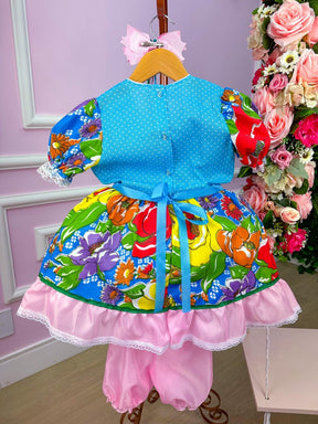 Vestido Junino Boneca Bruna - Leveza e Elegância para Meninas | Bebeloo Kids