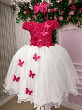 Vestido Juvenil - Midi Vila Lele Sabrina Pink e Off - Leveza e Elegância para Meninas | Bebeloo Kids