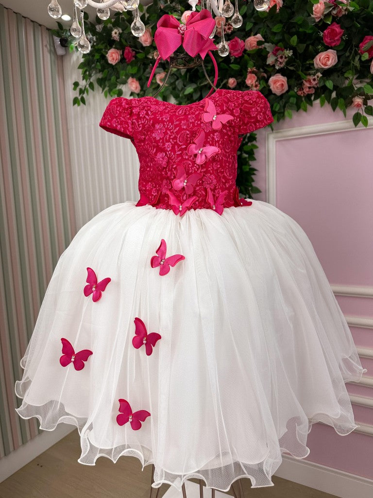 Vestido Juvenil - Midi Vila Lele Sabrina Pink e Off - Leveza e Elegância para Meninas | Bebeloo Kids